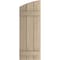 Ekena Millwork Rough Sawn 3 Board Joined Board-n-Batten w/Elliptical Top Faux Wood Shutters, 16 1/2W x 76H, PR SHUBJL16X76RSPR - alternate 7